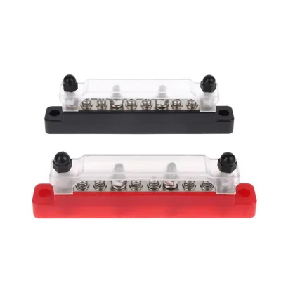 Marine Boat RV 10 Way Bus Bar Terminal Block for Distribution Box Zero Ground Wiring Connection Bridge Type Busbar With Cover