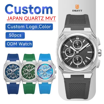 Customized Design and Logo Watches Multi-Function Private Label Mens Chronograph Quartz Watch with Japan Miyota Movement Reloj