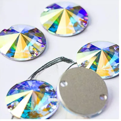 2022 the Most Fashionable Crystal Flat Back Sew on Glass Beads With 2 Holes