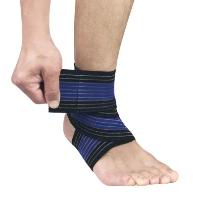 Elastic Ankle Support Wrap With Anti-slip Silicone Strap Adjustable Ankle Strap Brace for Football