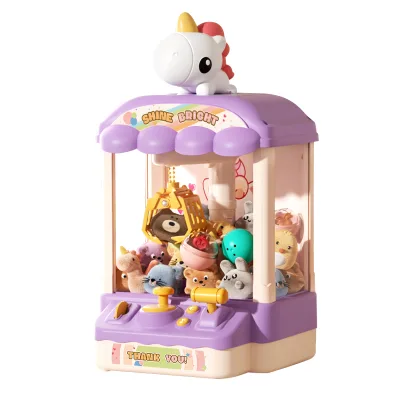 Cute Unisex Playful Cartoon Shape Board Game Operated Coin Claw Machine Electronic Arcade Mini Doll Claw Machine for Kids