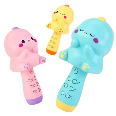 Kids Dinosaur Bluetooth Microphone Toy Multifunction Music Singing Mic Early Education Plastic Instrument