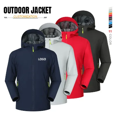Custom Company Logo Casual Polyester Waterproof Men's Windbreaker Jackets With Custom Embroidered logo Windbreaker for Sport