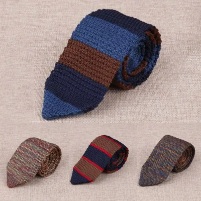 2.76inch Woven Knitted Necktie Men's Formal Wedding Party Ties Striped Plaid Pattern Necktie 24 Colors