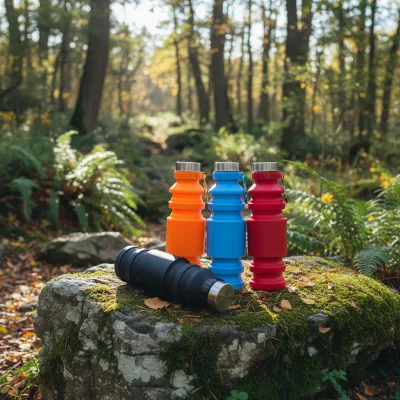 550ML BPA Free Food-grade Silicone Container Traveling Portable Foldable Kids Sports Water Bottle Collapsible Water Bottles