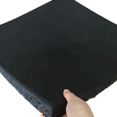 Durable Garage Crossfit Gym Rubber Floor Tiles Black 40 mm Thick Rubber Stable Mat