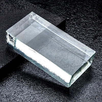 High Standard Side Water Grain Fine Grinding Crystal Brick Crystal Glass Block for Building Decoration
