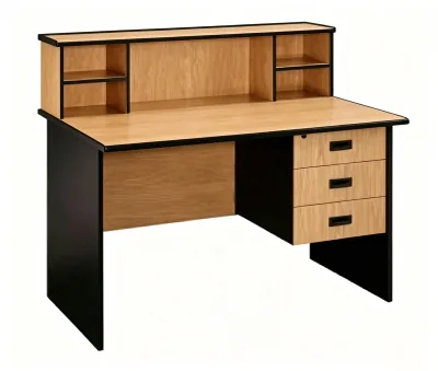 Office Furniture Commercial Straight Office Work Desk with Storage Pedestal Sturdy Writing Computer Desk for Company Office