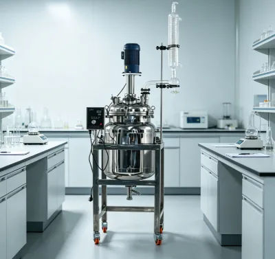 Energy Saving Vertical Chemical Reactor with Large Effective Reaction Volume for Off Grid Chemical Workshop