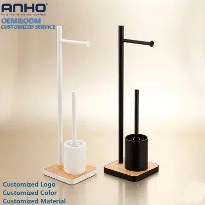 BathroomToilet Paper Holder with Bamboo Iron PP Toilet Paper Holder Stand High Quality Toilet Paper Storage