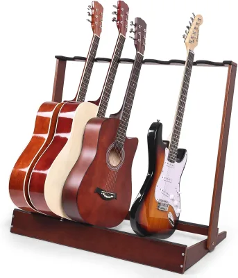 Wooden Foldable Guitar Display Stand, Suitable for Classical Guitars, Electric Guitars and Bass Guitars for Display