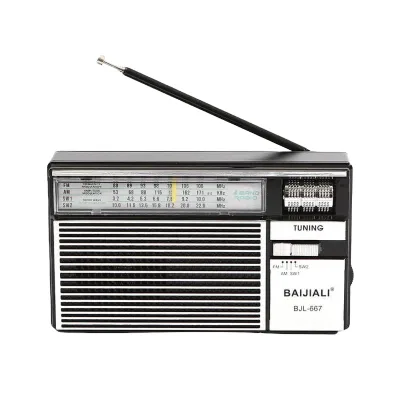 High Quality Speaker Loud Sound BAIJIALI TBD0606502401A FM AM SW Multi-Band Portable Radio Independent Knob 501-1000mAh Battery