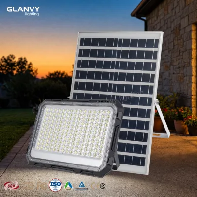 Powerful Solar Powered Flood Light 60W-300W Outdoor Waterproof LED Area Light for Farm Barn Stadium Parking Lot Driveway Pathway