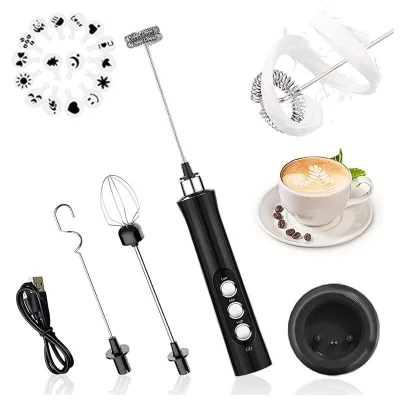 Handheld Electric Mixer Small Household Egg Beater USB Rechargeable Milk Frother Baking Eco-Friendly Plastic Modern Cappuccino