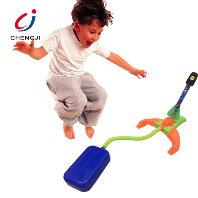 Chengji Kids Development Shooting Rocket Launcher air Pump Toy Outdoor Sports Game Jump Launcher Rocket Toys for Kids