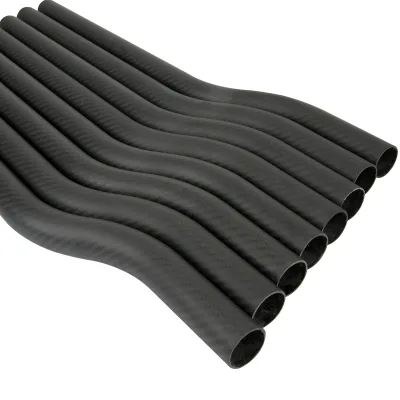 High Quality Customized Direct Curved Carbon Fiber Composite Tube Pipe Flexible Elbow Bend Tube Black Aviation Use 3mm Thickness