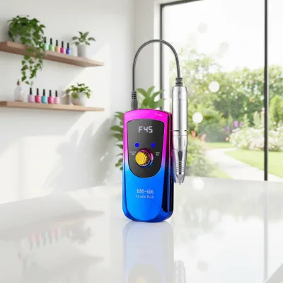 High Speed Professional Stainless Steel Nail Drill Machine 45000rpm Rechargeable for Manicure Electric Nail File Home Salon