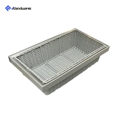 Alandwares GWB-800 2025 New Arrival Large Rectangular Woven Wicker Artificial Rattan Storage Baskets Hot Sale Detachable Wall