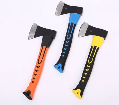 Multi Purpose Outdoor Camping Garden Hand Hatchet Carbon Steel Axe With Non Slip Fiberglass Handle