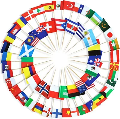 Custom Logo Flag Toothpicks Party Food Wood Toothpick Flag Wholesale Burger Hamburger Sandwich Cupcake Toothpick With Flags
