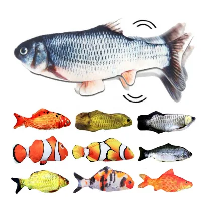 Interactive Cat Toys Floppy Moving Fish With Catnip Usb Toy Realistic Interactive