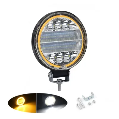 4 Inch 72W 6000k LED Work Light Combo Spot Flood Off Road Driving Amber Fog Lamp Large Field of View Work Light Auto Accessories