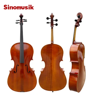 Sinomusik Full Hand Russian Spruce American Flame Maple Cello for professional player