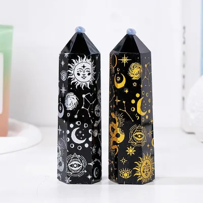 New Arrival Crystal Points Obsidian Star-Moon Wand Polished Energy Quartz Crystal Tower