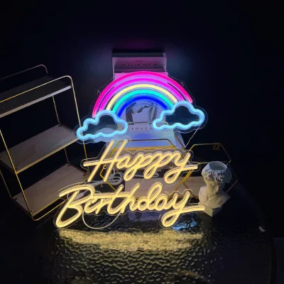 YN Acrylic Backboard Warm White RGB Glow Wall Decor LED Acrylic Plastic Neon Light Neon Sign USB LED Neon Wall Decor