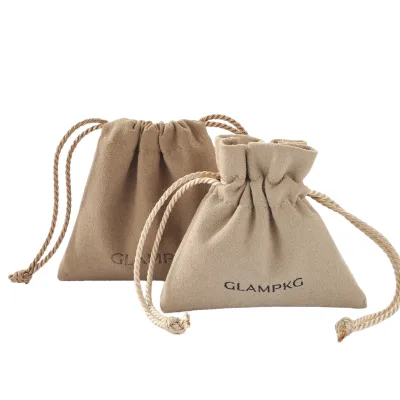 Light Luxury Oversized Suede Drawstring Bag Stylish Sack Wig Storage Cosmetic Daily Dust-proof Gift Digital Printing