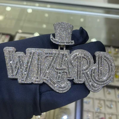 Personality Pendant Iced Out Vvs Moissanite S925 Custom Name Pendant Moissanite Pendant