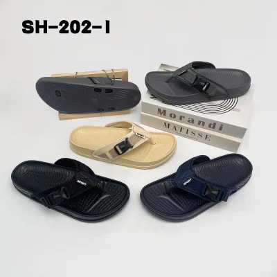 High Quality Factory Price Fashion Mesh Casual Beach Men's Slip Resistant Hard-Wearing EVA Flip-flops with Massage Feature