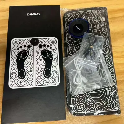 DOMAS Electric Foot Massager Pad with ABS & Stainless Steel Rechargeable Battery Timing Control for Foot Healthcare Massage