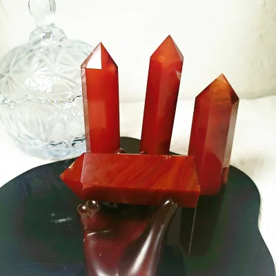 Natural High Quality Carnelian Crystal Tower Hand Carved Decorative Tower for Home Office for Stone
