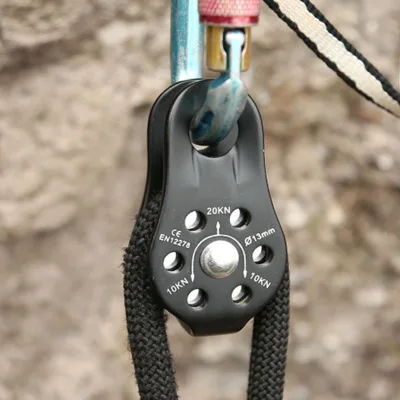 LFEDC Heavy Duty Swivel Outdoor Survival Equipment Single Fixed Mountaineering Rope Climbing Rappelling Kit Pulleys for Climbing