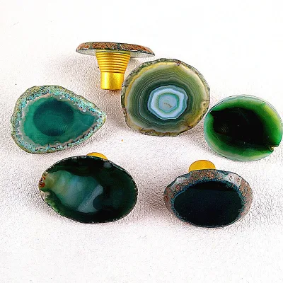 DIY Wholesale Colourful Natural Agate Knob Cyrstal Quartz Cabinet Handle Round Furniture Kitchen Handles Bed Knobs