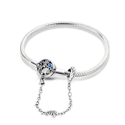 Women's Trendy Silver Plated Snake Chain Charm Bracelet with Zircon Dreamcatcher and Butterfly Charms for Party Occasions