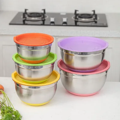 High Quality Metal Salad Bowl with Basket Knorr New Design Dressing Technique Polished