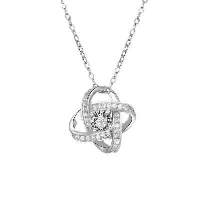 Microinlaid Zircon Copper Pendant, Non-fading Titanium Steel Clavicle Chain