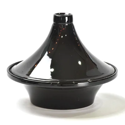 Customizable 8.6" Black Tagine for Dining Room Ceramic Pots