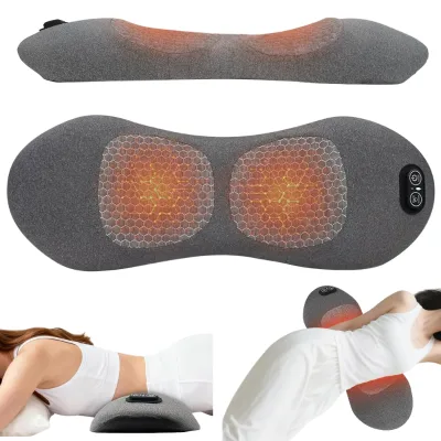 3-in-1 Rechargeable Waist Massage Pillow with Infrared Physiotherapy Heating & Traction for Lower Back Pain Relief