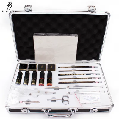 Biomaser Manual Semi Permanent Makeup Microblading Kit with Pigment/microblades/eyebrow Pen/scissors/eyebrow Ruler