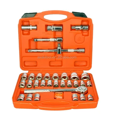 Asaki 32PCS 1/2" DR. Socket Tool Set CR-V CRV Automobile Car Repair Hand Tool Kit Ratchet Wrench Spanner