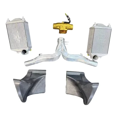 Intercooler with Carbon Fiber Shroud CNC Billet Y- Pipe and Intake Plenum for Porsche 991.2 3.0T Turbo