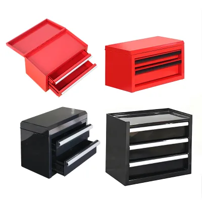 Mini Tool Chest 2 Drawer Tabletop Metal Hardware Organizer Box Lockable Small Tool Case for Garage Daily Repair Use