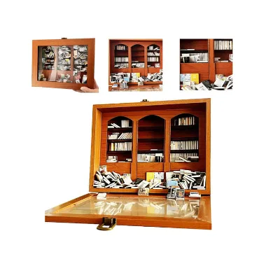 Eco Friendly Nature Wooden Bookshelf Creative Horizontal Design Anti-Anxiety Library Bookshelf