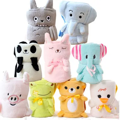 High Quality Embroidery Plush Blanket Plush Toys Children Flannel Baby Warm Blankets As Gift