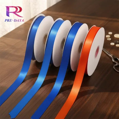Wholesale High Quality 100% Polyester Satin Ribbon Printed Solid Color High Tenacity Multi-Width Options Custom Logo Decoration