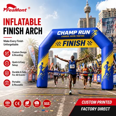 FEAMONT Custom Logo Airtight Inflatable Arch for Marathon Running Event Sponsor Advertising Display, Wholesale Factory Supply