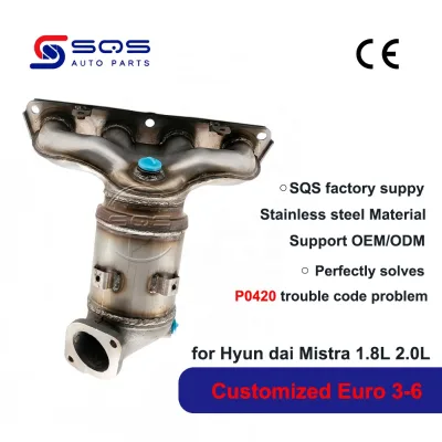 SQS OEM/ODM High-Quality Exhaust Manifold with Three-Way Catalytic Converter for Hyun-dai Mistra 1.8L 2.0L OBD Compliant